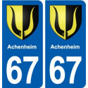 67 Achenheim blason autocollant plaque stickers ville