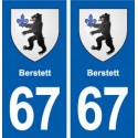 67 Berstett blason autocollant plaque stickers ville