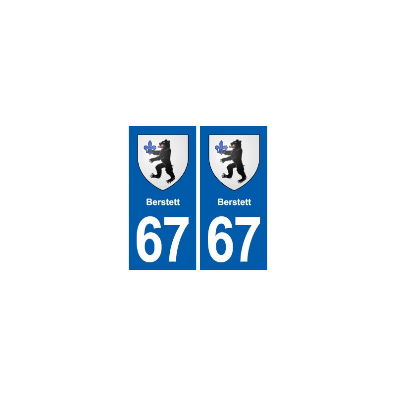 67 Berstett blason autocollant plaque stickers ville