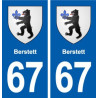 67 Berstett blason autocollant plaque stickers ville