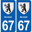 67 Berstett blason autocollant plaque stickers ville