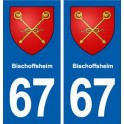 67 Bischoffsheim blason autocollant plaque stickers ville