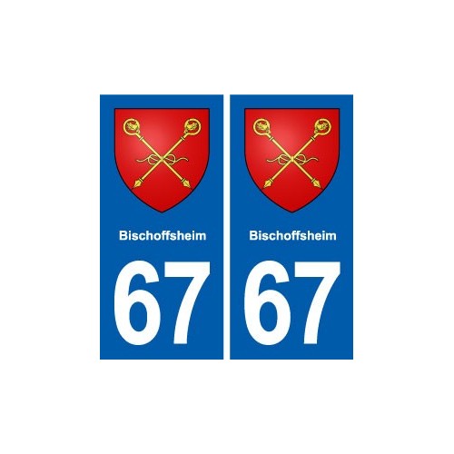 67 Bischoffsheim blason autocollant plaque stickers ville