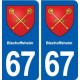 67 Bischoffsheim blason autocollant plaque stickers ville