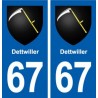 67 Dettwiller blason autocollant plaque stickers ville