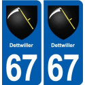 67 Dettwiller blason autocollant plaque stickers ville