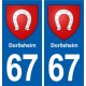 67 Dorlisheim blason autocollant plaque stickers ville