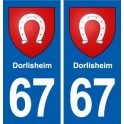 67 Dorlisheim escudo de armas de la etiqueta engomada de la placa de pegatinas de la ciudad
