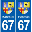 67 Duttlenheim blason autocollant plaque stickers ville