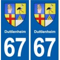 67 Duttlenheim blason autocollant plaque stickers ville