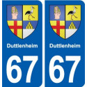 67 Duttlenheim blason autocollant plaque stickers ville