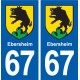 67 Ebersheim blason autocollant plaque stickers ville