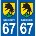 67 Ebersheim blason autocollant plaque stickers ville