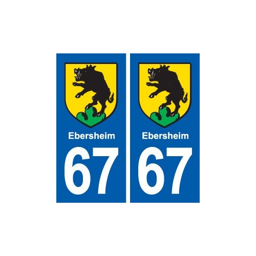 67 Ebersheim blason autocollant plaque stickers ville