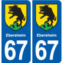 67 Ebersheim blason autocollant plaque stickers ville