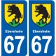 67 Ebersheim blason autocollant plaque stickers ville
