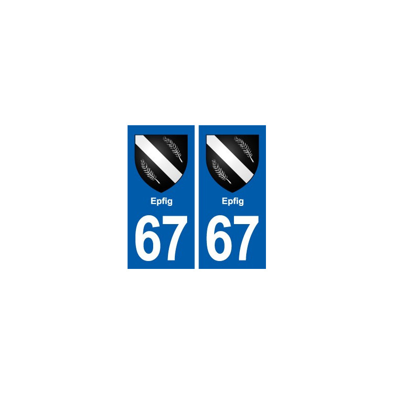 67 Epfig blason autocollant plaque stickers ville
