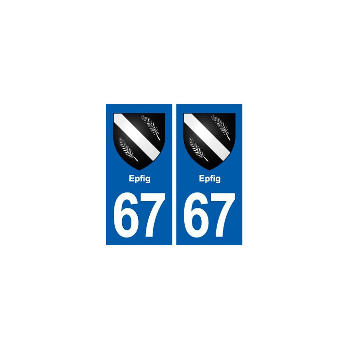 67 Epfig blason autocollant plaque stickers ville
