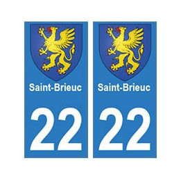 22 Saint-Brieuc autocollant plaque blason armoiries stickers département