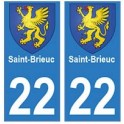 22 Saint-Brieuc autocollant plaque blason armoiries stickers département