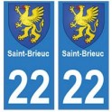 22 Saint-Brieuc autocollant plaque blason armoiries stickers département