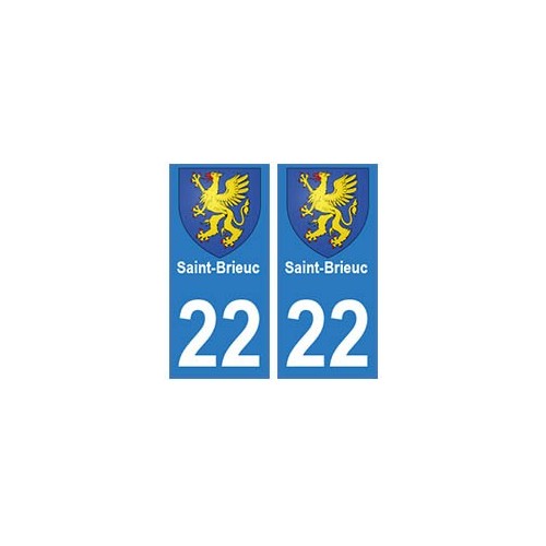 22 Saint-Brieuc autocollant plaque blason armoiries stickers département
