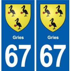 67 Gries blason autocollant plaque stickers ville