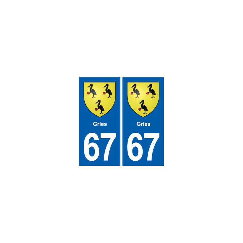 67 Gries blason autocollant plaque stickers ville