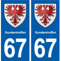 67 Gundershoffen blason autocollant plaque stickers ville