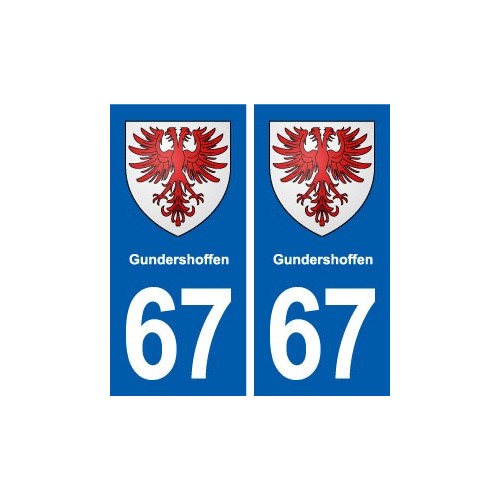 67 Gundershoffen blason autocollant plaque stickers ville