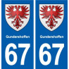 67 Gundershoffen blason autocollant plaque stickers ville