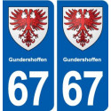 67 Gundershoffen blason autocollant plaque stickers ville