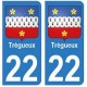 22 Dinan autocollant plaque blason armoiries stickers département