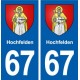 67 Hochfelden blason autocollant plaque stickers ville