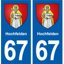 67 Hochfelden blason autocollant plaque stickers ville
