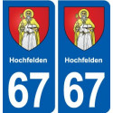 67 Hochfelden blason autocollant plaque stickers ville