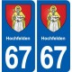 67 Hochfelden blason autocollant plaque stickers ville