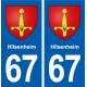 67 Hilsenheim blason autocollant plaque stickers ville