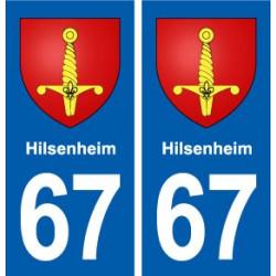 67 Hilsenheim blason autocollant plaque stickers ville