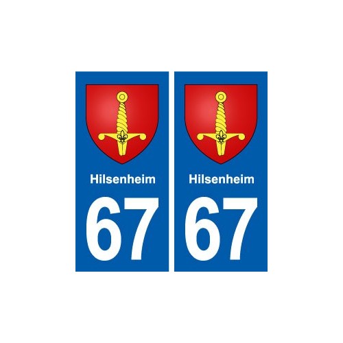 67 Hilsenheim blason autocollant plaque stickers ville