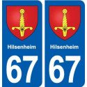 67 Hilsenheim blason autocollant plaque stickers ville