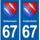 67 Huttenheim blason autocollant plaque stickers ville