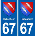 67 Huttenheim blason autocollant plaque stickers ville