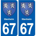 67 Ittenheim blason autocollant plaque stickers ville