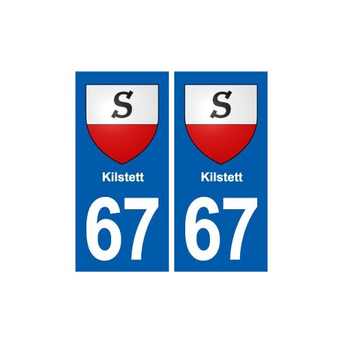67 Kilstett blason autocollant plaque stickers ville