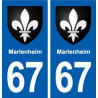 67 Marlenheim blason autocollant plaque stickers ville