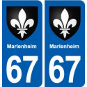 67 Marlenheim blason autocollant plaque stickers ville