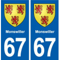 67 Monswiller blason autocollant plaque stickers ville