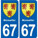 67 Monswiller blason autocollant plaque stickers ville