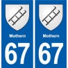 67 Mothern blason autocollant plaque stickers ville